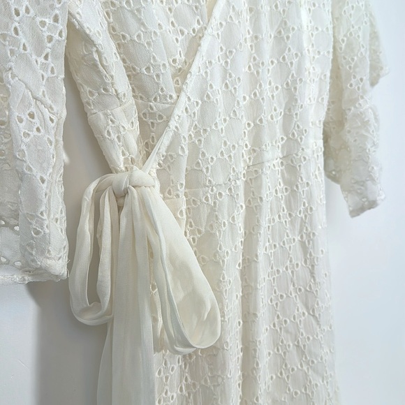 ALLSAINTS eyelet wrap white mini ruffle dress - Picture 11 of 14